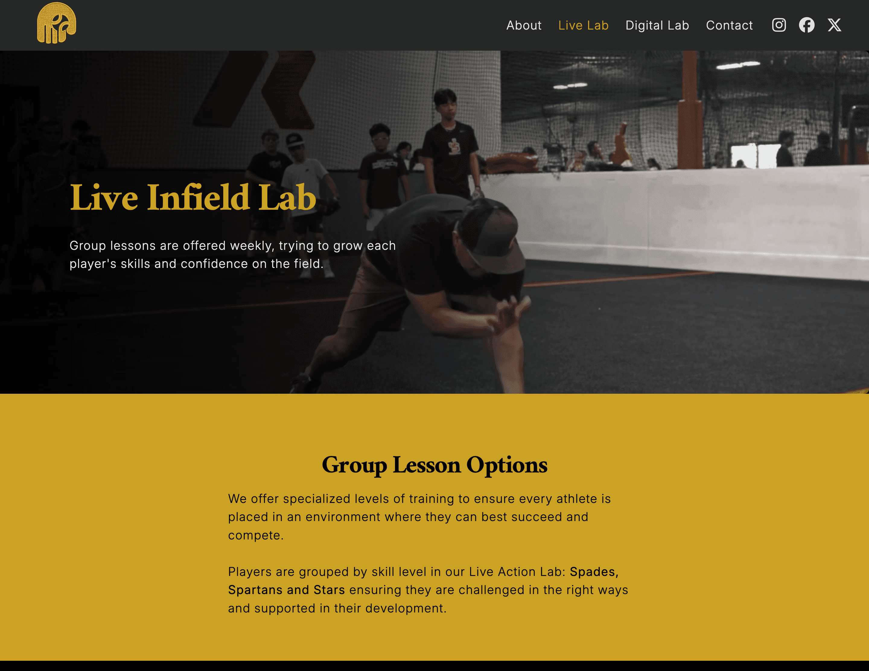 Gold Glove Infielders live infield training page